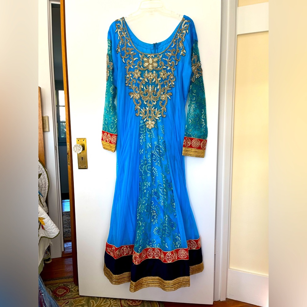 Beautiful teal formal Indian gown